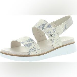 Cole Haan Zerogrand Double Band Cream and Gray Snake Print Sandals